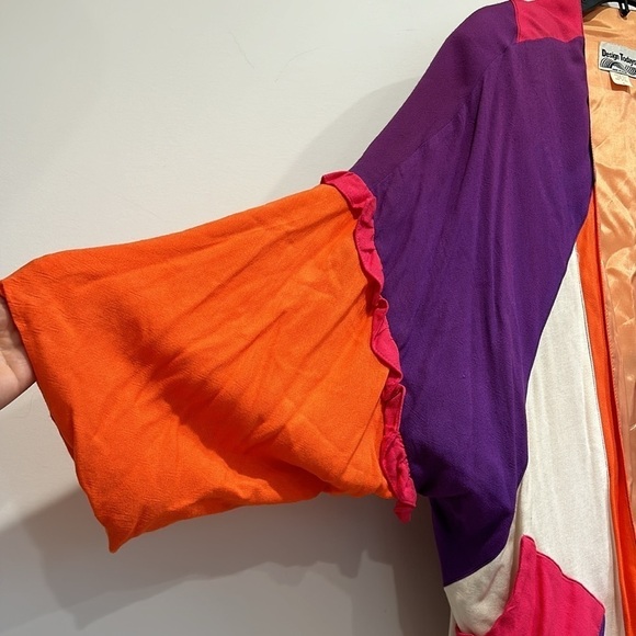 Vintage 80s-90s design today patchwork colorblock clown core cardigan oversized - Picture 3 of 9